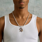 Tampa Bay Buccaneers Official NFL Vintage Logo Pendant in White Gold