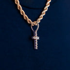 Micro Diamond Cross Pendant - Rose Gold