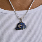 Yankees Official MLB Baseball Cap Logo Pendant in White Gold