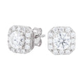 Micro Clustered Moissanite Earrings in Sterling Silver