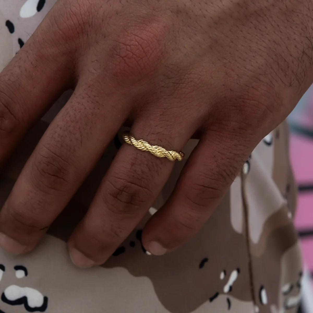 4MM Rope Ring in Yellow Gold