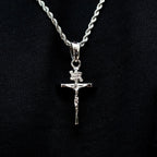 Crucifix Cross Pendant in White Gold