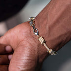 Iced Barbed Wire Bracelet in Yellow Gold
