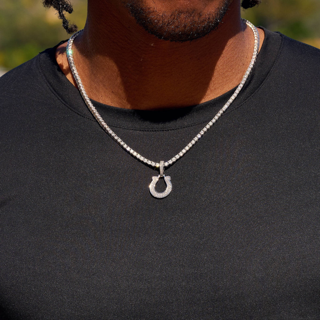 Indianapolis Colts Official NFL Micro Logo Pendant in White Gold