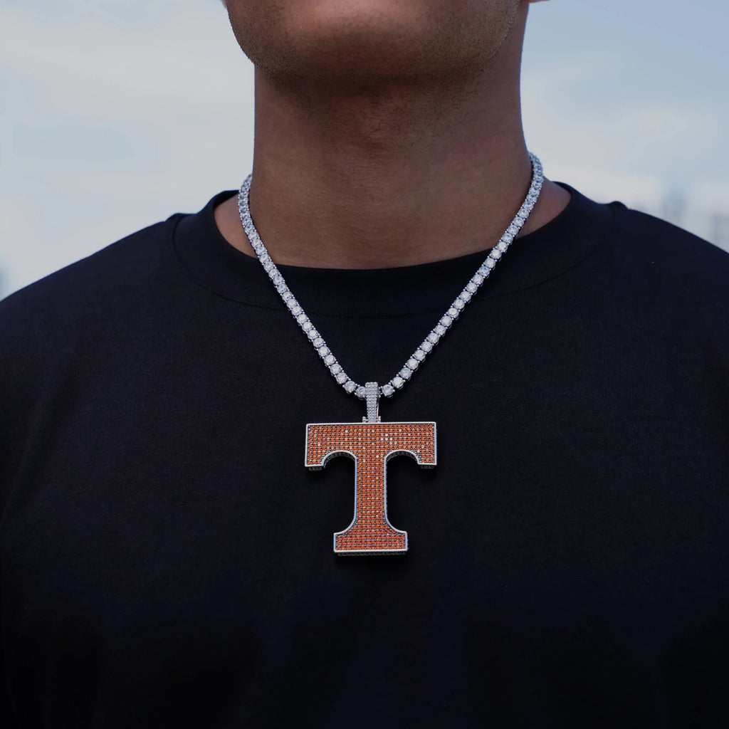 Large Tennessee Volunteers Logo Pendant in White Gold