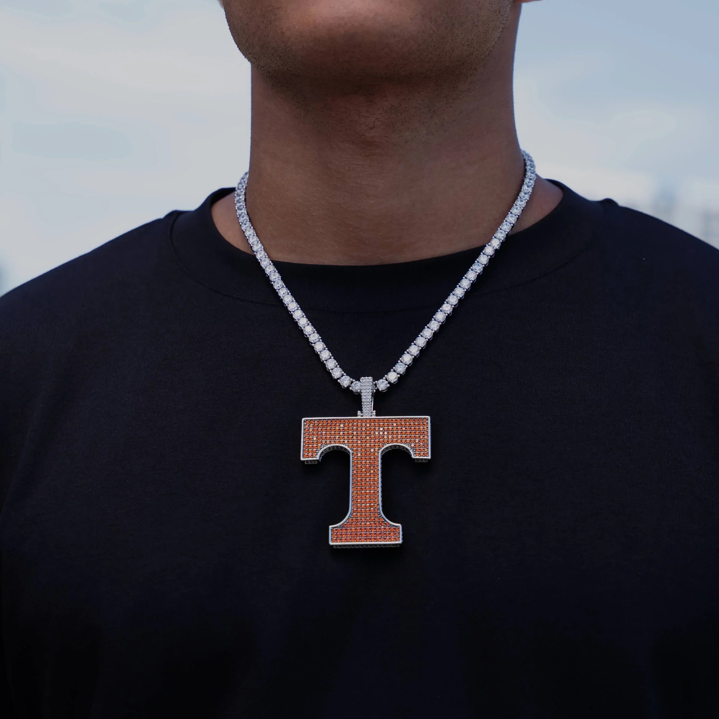 Large Tennessee Volunteers Logo Pendant in White Gold