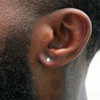 Round Cut Stud Earring in White Gold - 3MM