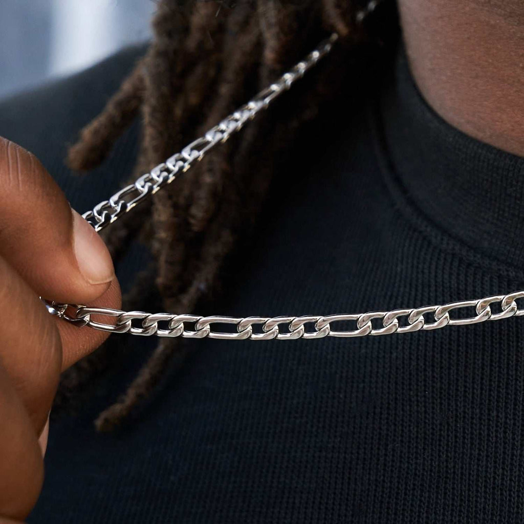 Figaro Chain in White Gold - 4mm