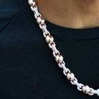 Iced Plain Ball Chain in Rose Gold - 10mm