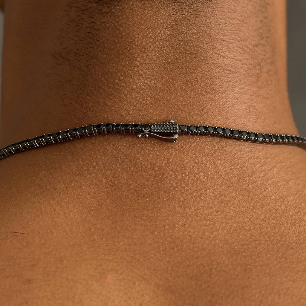 Black Diamond Tennis Chain in Black - 3mm