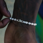 Iced Ball Bracelet in White Gold - 4mm
