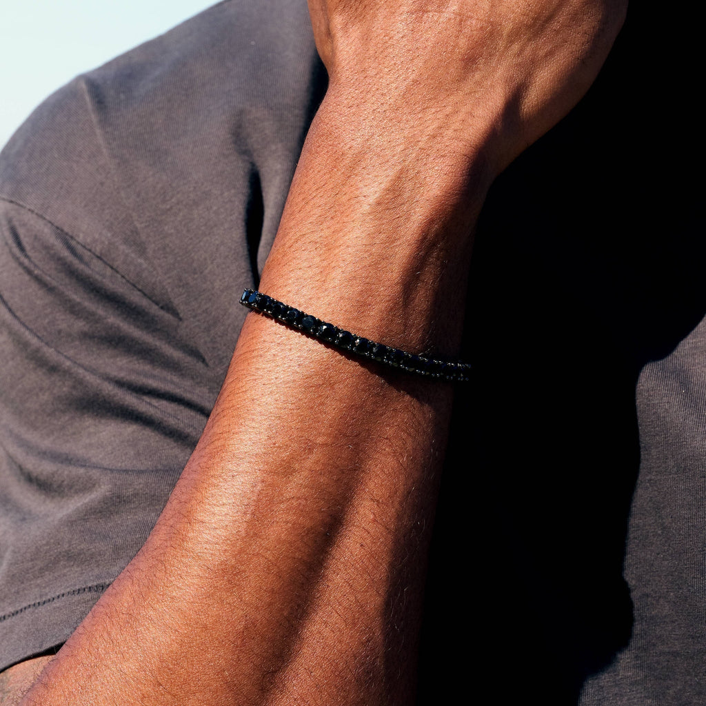 Black Diamond Tennis Chain Bracelet in Black - 5mm