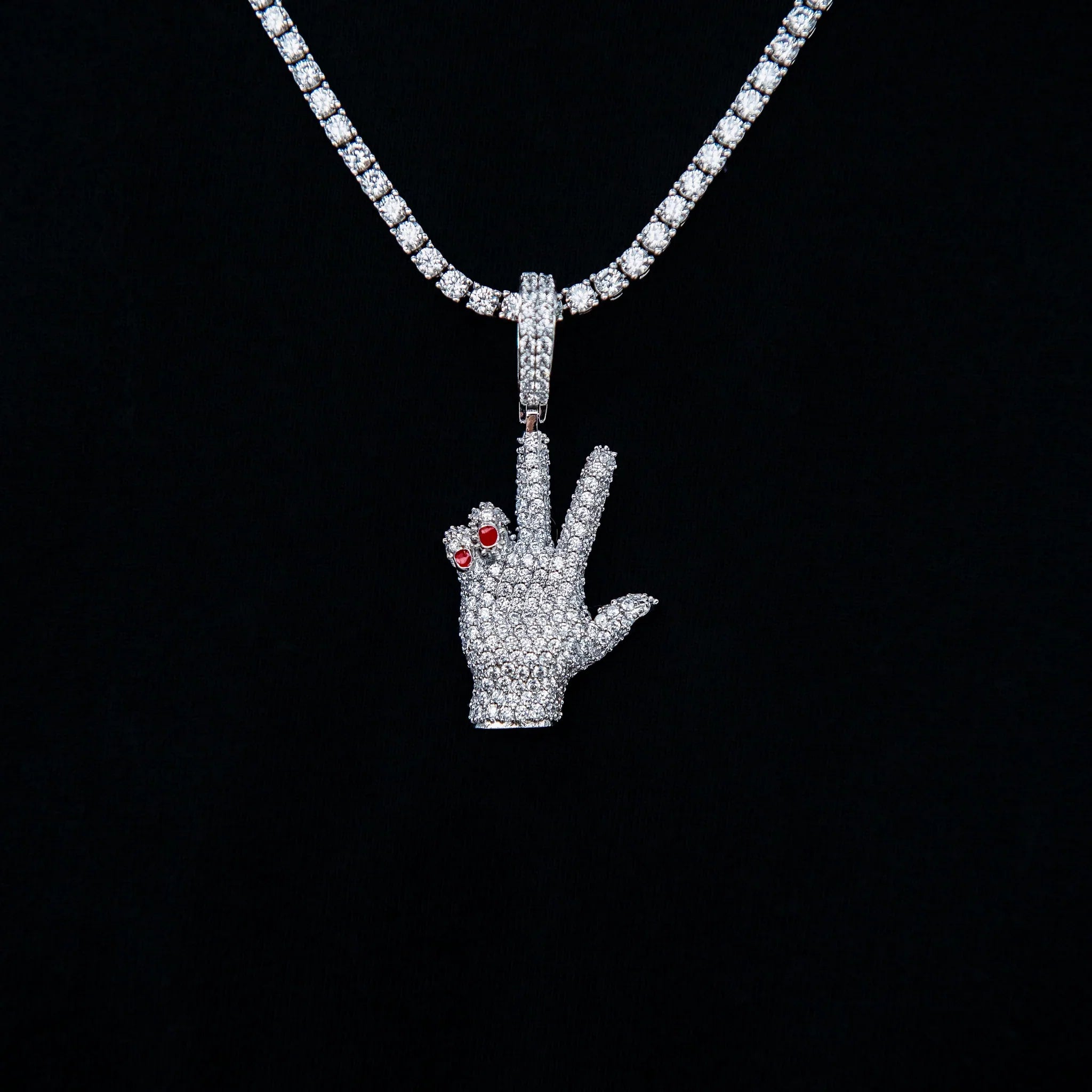 GLD X Ryan William's Peace Sign Pendant in White Gold