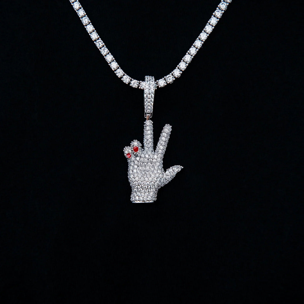 GLD X Ryan William's Peace Sign Pendant in White Gold