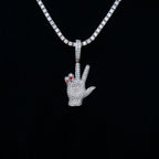 GLD X Ryan William's Peace Sign Pendant in White Gold