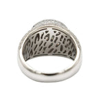 Men's Moissanite Diamond Cluster Ring in White Gold Vermeil