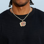 Calgary Flames Official NHL Logo Pendant in Yellow Gold