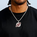 New Jersey Devils Official NHL Logo Pendant in White Gold