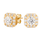 Micro Clustered Moissanite Earrings in Yellow Gold Vermeil