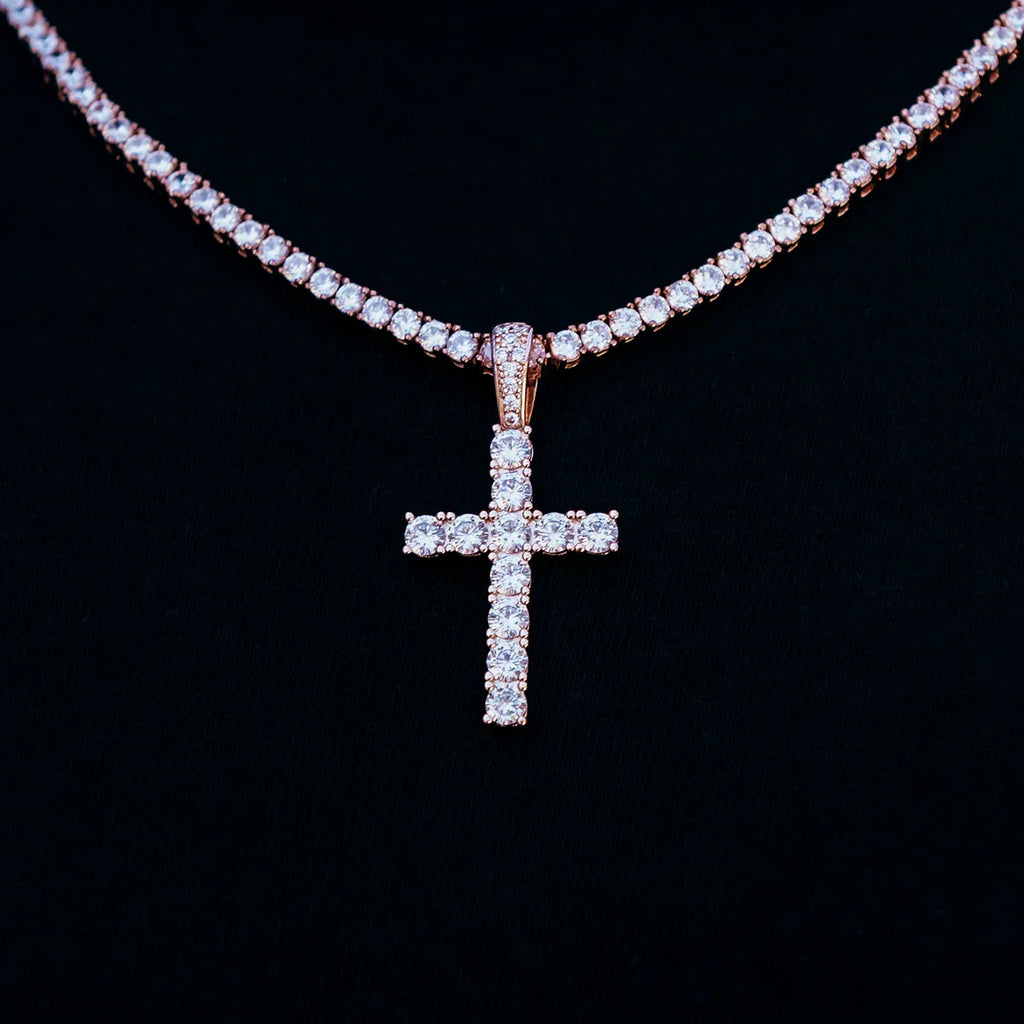 Diamond Cross in Rose Gold