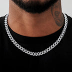 Diamond Cuban Chain in White Gold - 8.5mm