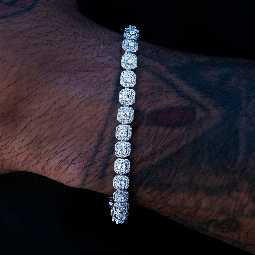 Micro Clustered Tennis Chain + Bracelet Bundle in White Gold
