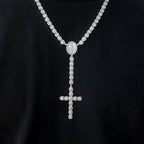 Micro Clustered Rosary Chain in White Gold - 6mm