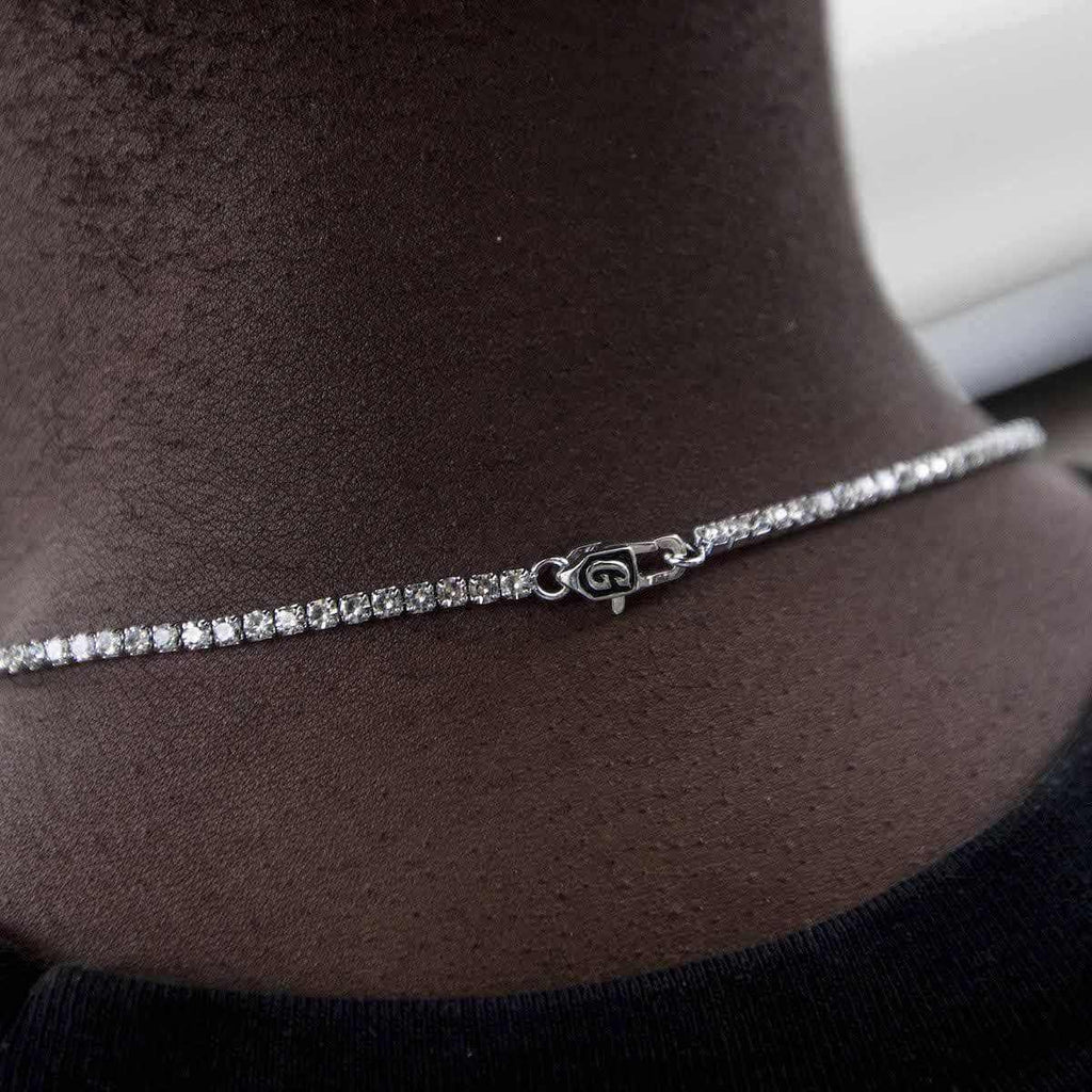 Micro Tennis Chain + Bracelet Bundle in White Gold