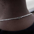 Micro Tennis Chain + Bracelet Bundle in White Gold