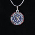 New York City FC Official MLS Logo Pendant in White Gold