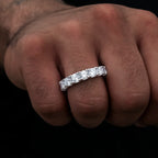 Moissanite Diamond Band Ring in Sterling Silver - 5mm