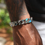 LA Dodgers Official MLB Stealth Cuban Bracelet in White Gold