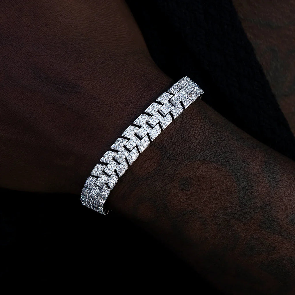 Diamond Spine Chain + Bracelet Bundle in White Gold