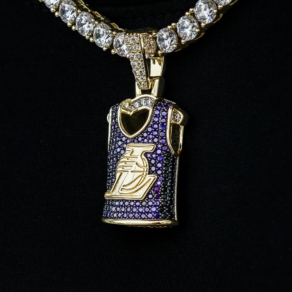 Los Angeles Lakers Official NBA Jersey Pendant - Yellow Gold