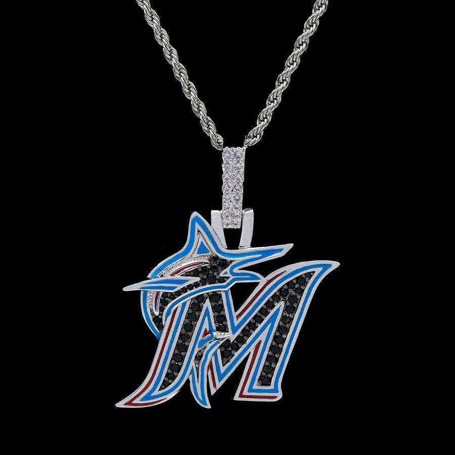 Miami Marlins Official MLB Logo Pendant