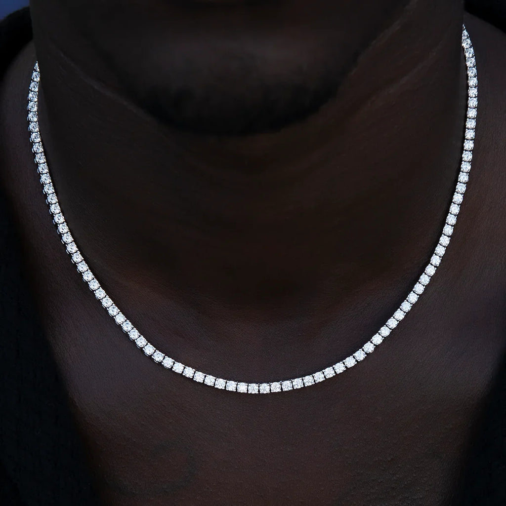 Moissanite Diamond Tennis Chain in Sterling Silver- 3mm