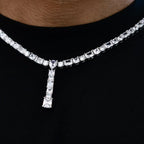 Multi Diamond Lariat Chain in White Gold