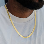 Herringbone Chain in Yellow Gold- 8mm