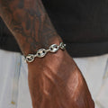 Puffed Mariner Chain Bracelet in White Gold - 12mm