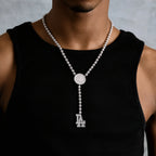 LA Dodgers Official MLB Lariat in White Gold