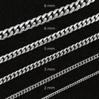 Diamond Prong Cuban Chain in White Gold - 8.5mm