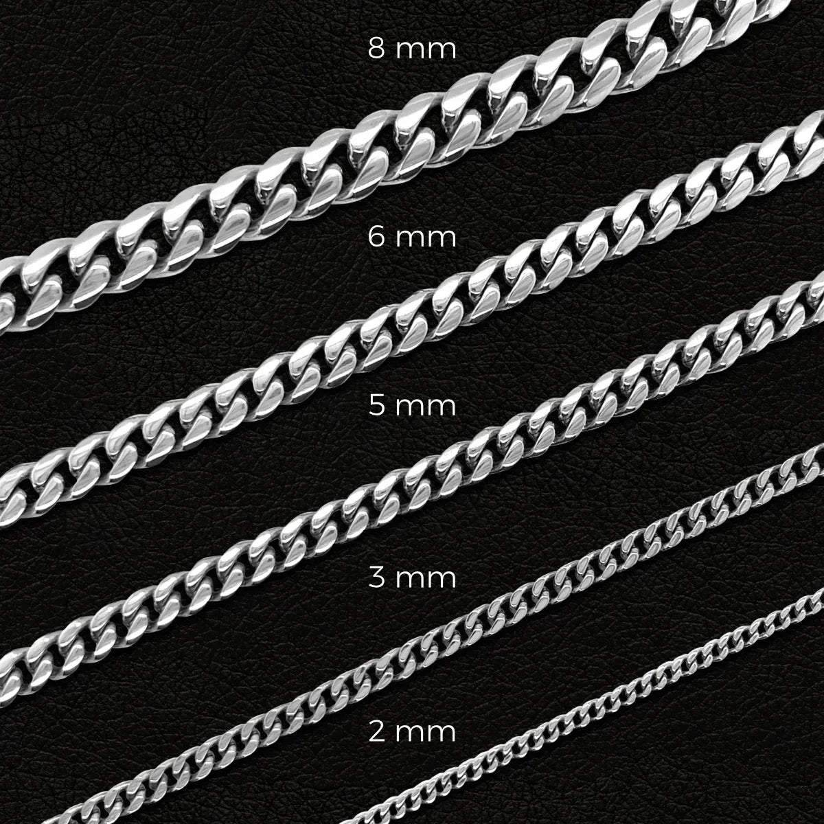 Diamond Prong Cuban Chain in White Gold - 8.5mm