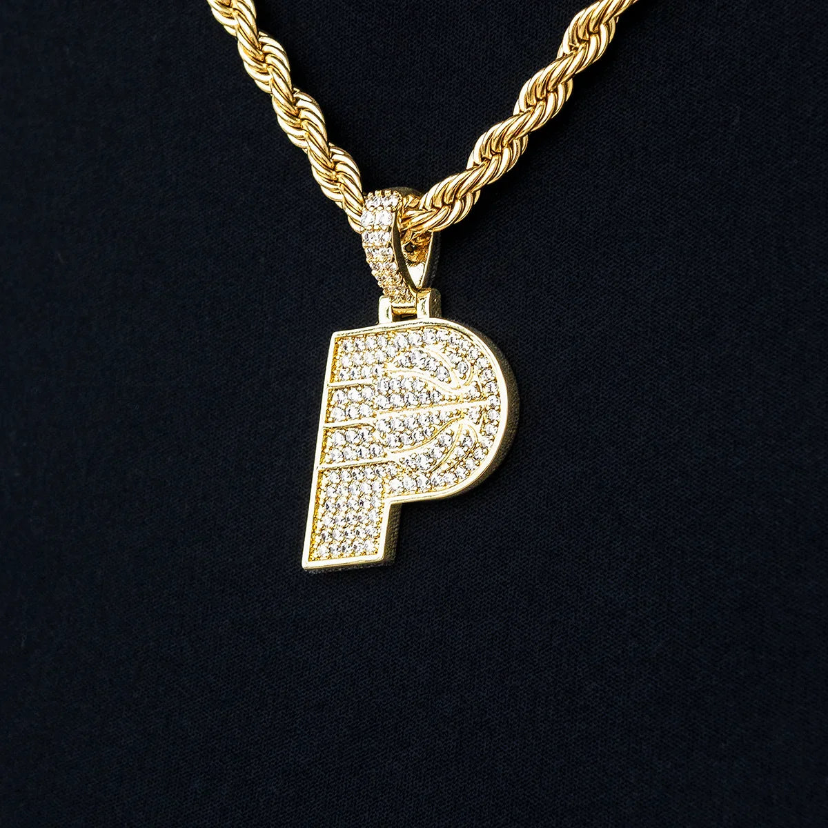 Indiana Pacers Official NBA Micro Logo Pendant in Yellow Gold