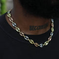 Puffed Mariner Chain Necklace in Yellow, Rose, and White Gold - 12mm