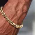 Palm Chain Bracelet in Yellow Gold - 8mm
