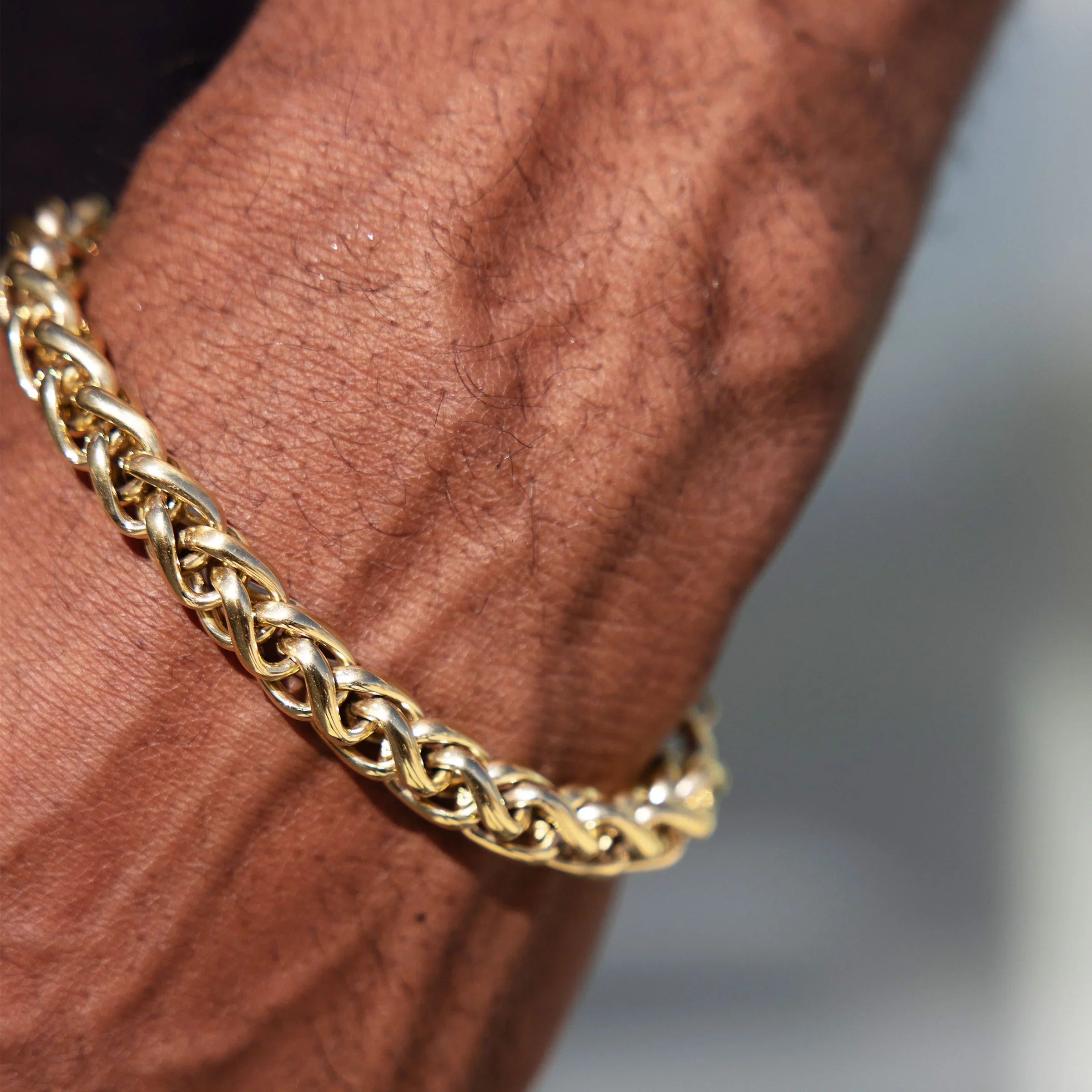 Palm Chain Bracelet in Yellow Gold - 8mm