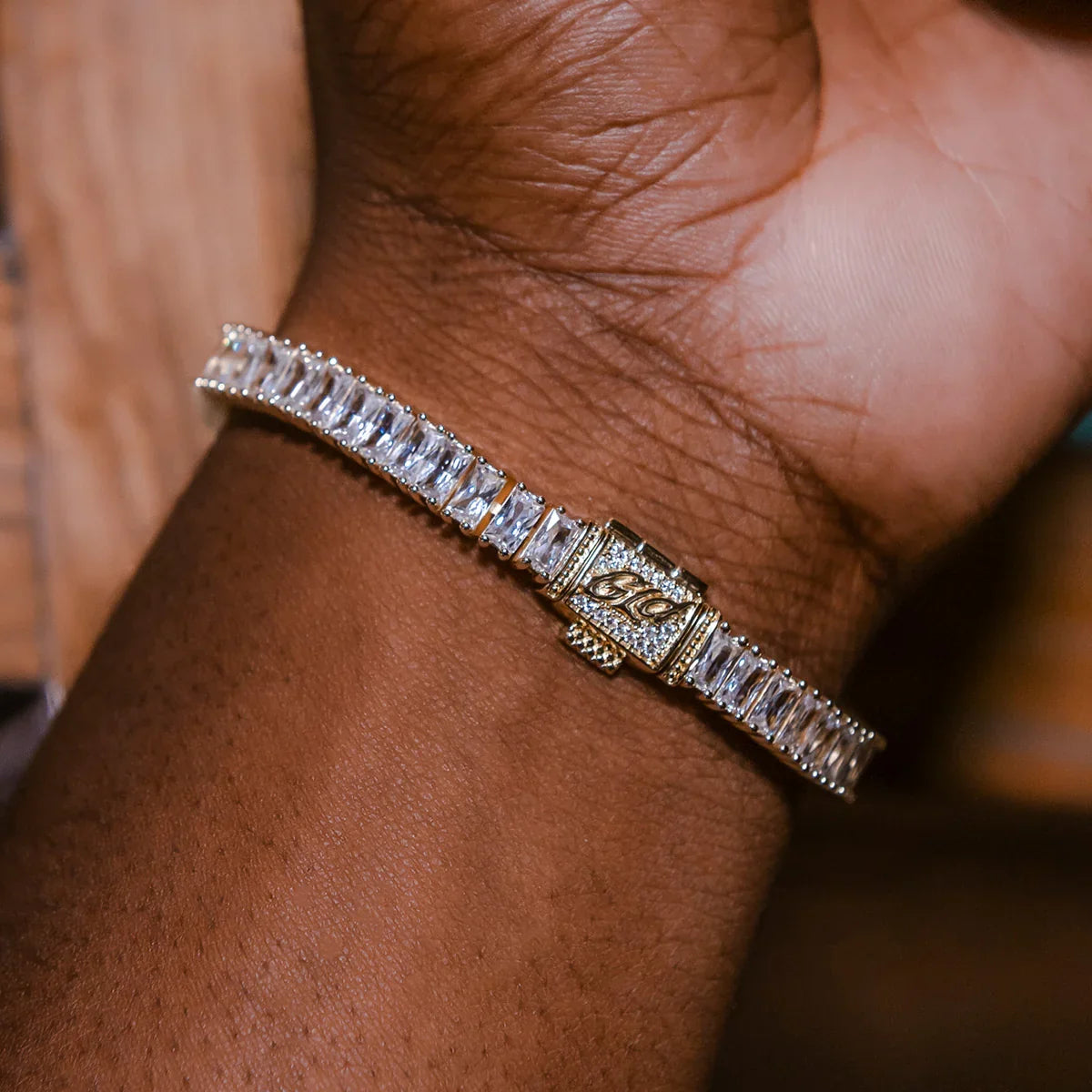 Diamond Baguette Tennis Bracelet in Yellow Gold- 6mm