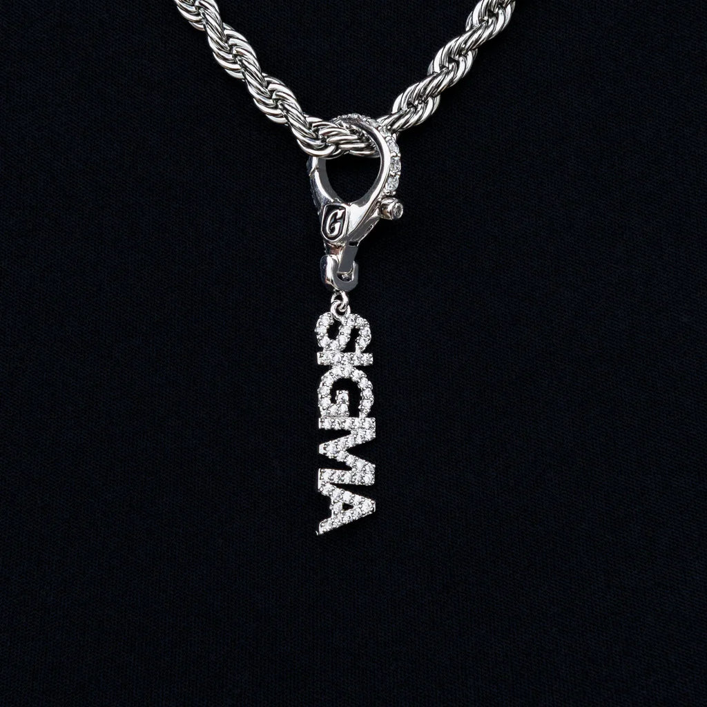 "Sigma" Clip On Pendant in White Gold