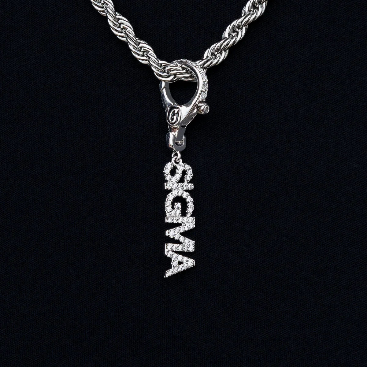 "Sigma" Clip On Pendant in White Gold