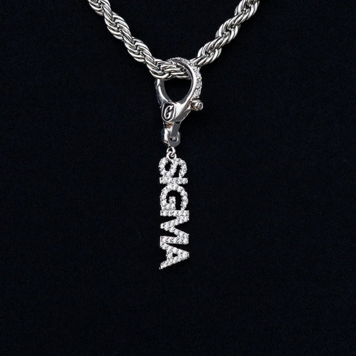 "Sigma" Clip On Pendant in White Gold